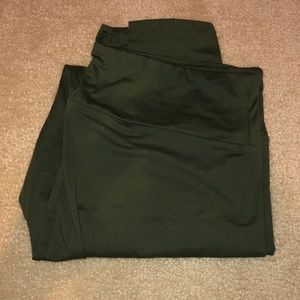 TC solid dark green colored leggings